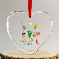 Cinco De Mayo Heart Crystal Glass Ornament Mexican Fiesta Party Celebration