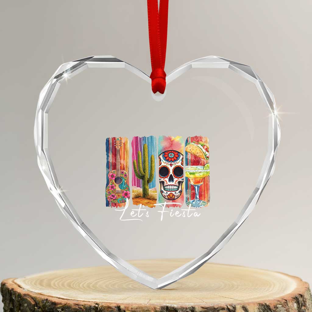 Cinco De Mayo Lets Fiest Heart Crystal Glass Ornament Funny Mexican Party Gift