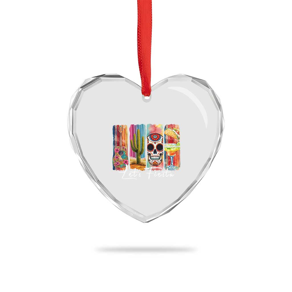 Cinco De Mayo Lets Fiest Heart Crystal Glass Ornament Funny Mexican Party Gift