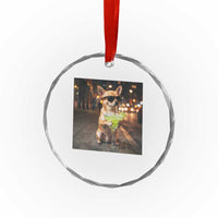 Cinco de Mayo Margarita Crystal Glass Ornament Funny Chihuahua Drinking Cocktail Mexican Fiesta Gift