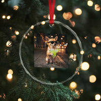 Cinco de Mayo Margarita Crystal Glass Ornament Funny Chihuahua Drinking Cocktail Mexican Fiesta Gift