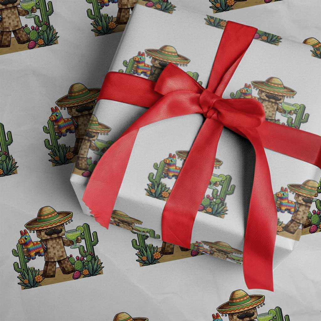 Cinco De Mayo Mexican Gamer Wrapping Paper Roll Video Game Fiesta Gift
