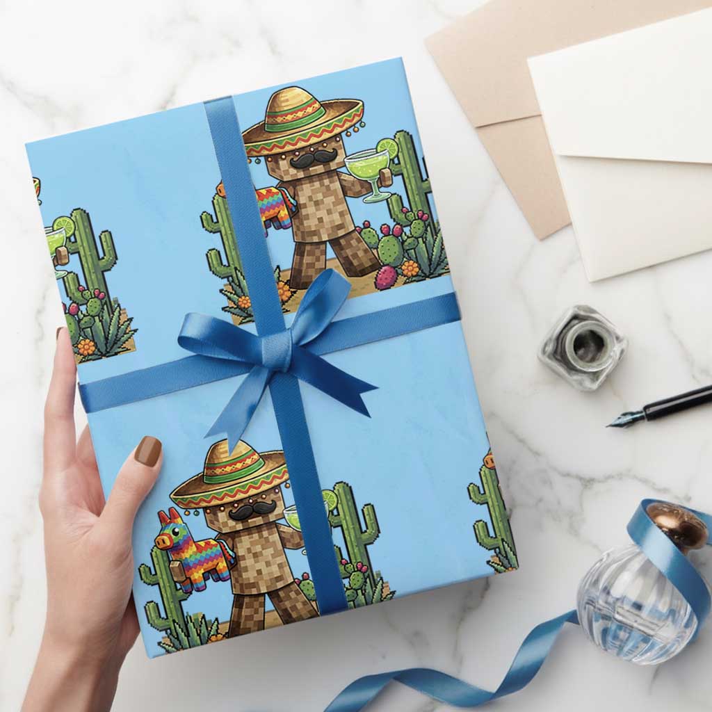 Cinco De Mayo Mexican Gamer Wrapping Paper Roll Video Game Fiesta Gift