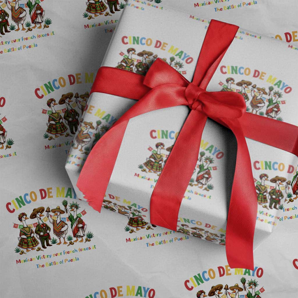 Cinco de Mayo Mexican Victory Wrapping Paper Roll Silly Goose Festive Heritage Puebla Battle 1862