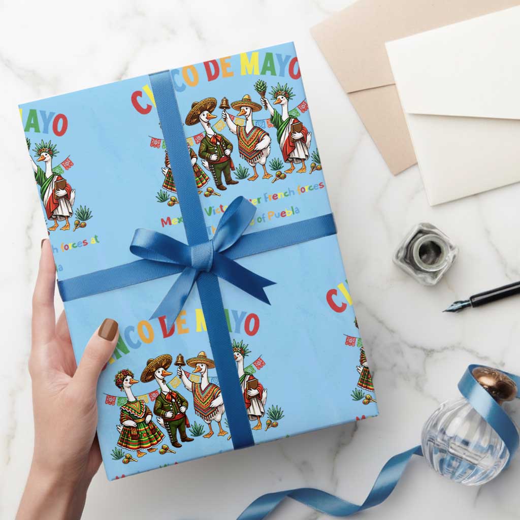Cinco de Mayo Mexican Victory Wrapping Paper Roll Silly Goose Festive Heritage Puebla Battle 1862