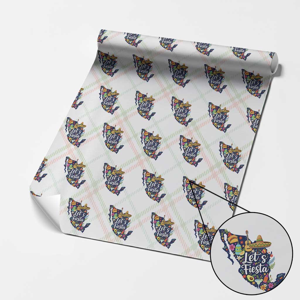 Cinco De Mayo Party Mexican Map Wrapping Paper Roll Lets Fiesta