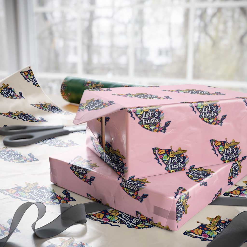 Cinco De Mayo Party Mexican Map Wrapping Paper Roll Lets Fiesta
