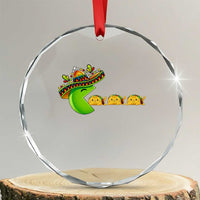 Cinco De Mayo Retro Game Crystal Glass Ornament Funny Sombrero Character Chasing Taco Cat