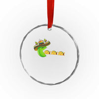 Cinco De Mayo Retro Game Crystal Glass Ornament Funny Sombrero Character Chasing Taco Cat