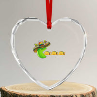 Cinco De Mayo Retro Game Heart Crystal Glass Ornament Funny Sombrero Character Chasing Taco Cat