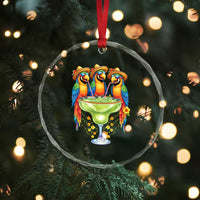 Cinco De Mayo Summer Party Crystal Glass Ornament Funny Parrots Drinking Margaritas