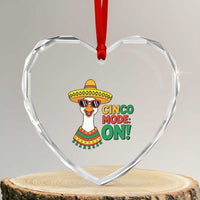 Cinco Mode On Heart Crystal Glass Ornament Silly Goose Cinco De Mayo Fiesta