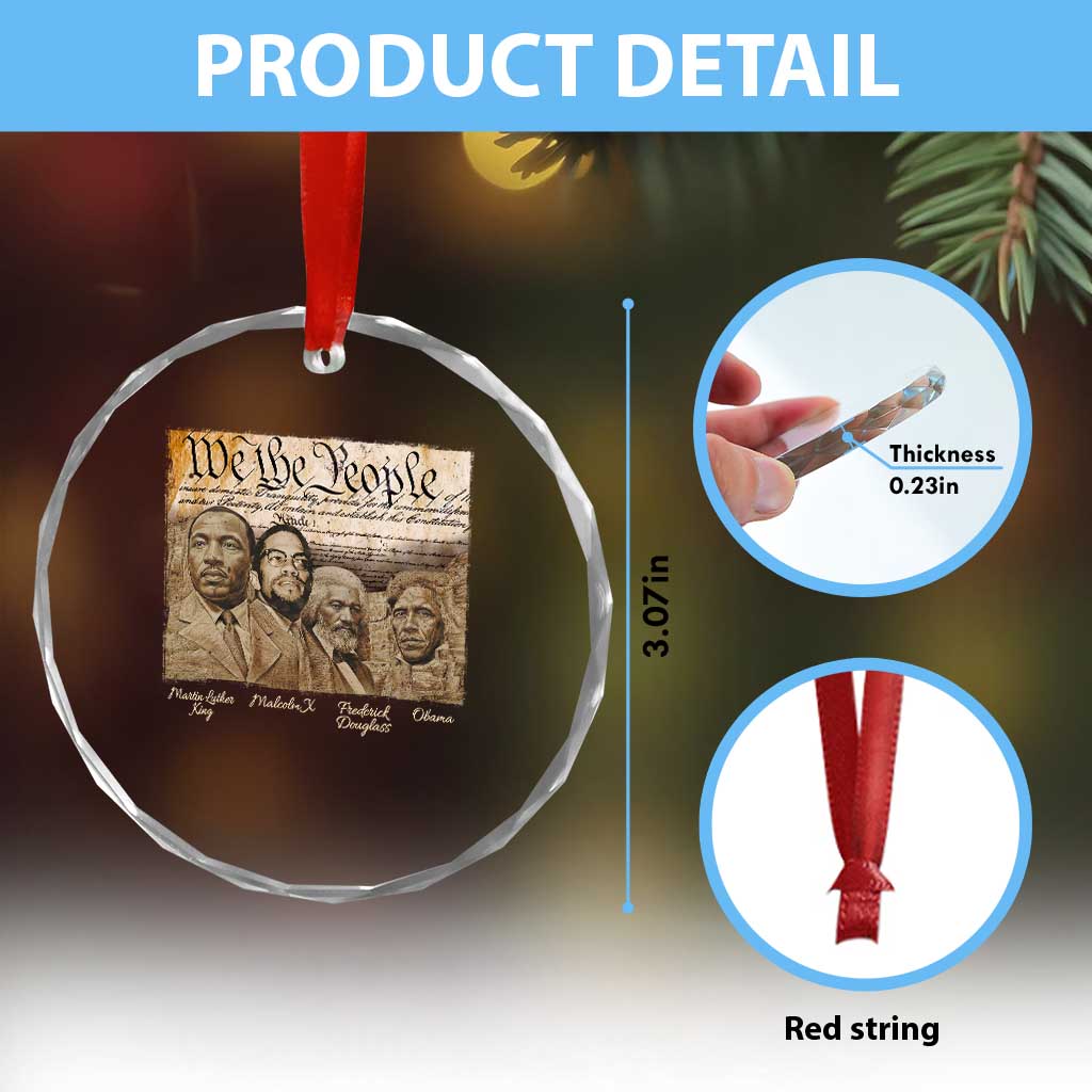 Civil Right Leaders Crystal Glass Ornament Martin Luther King Malcolm X Frederick Douglass Obama Black History Month