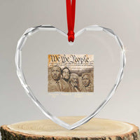 Civil Right Leaders Heart Crystal Glass Ornament Martin Luther King Malcolm X Frederick Douglass Obama Black History Month