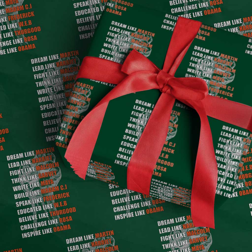 Civil Right Leaders Inspiration Wrapping Paper Roll Dream Like Martin Black History African American