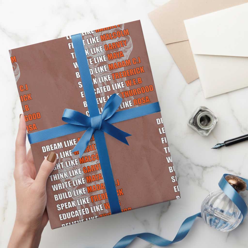 Civil Right Leaders Inspiration Wrapping Paper Roll Dream Like Martin Black History African American