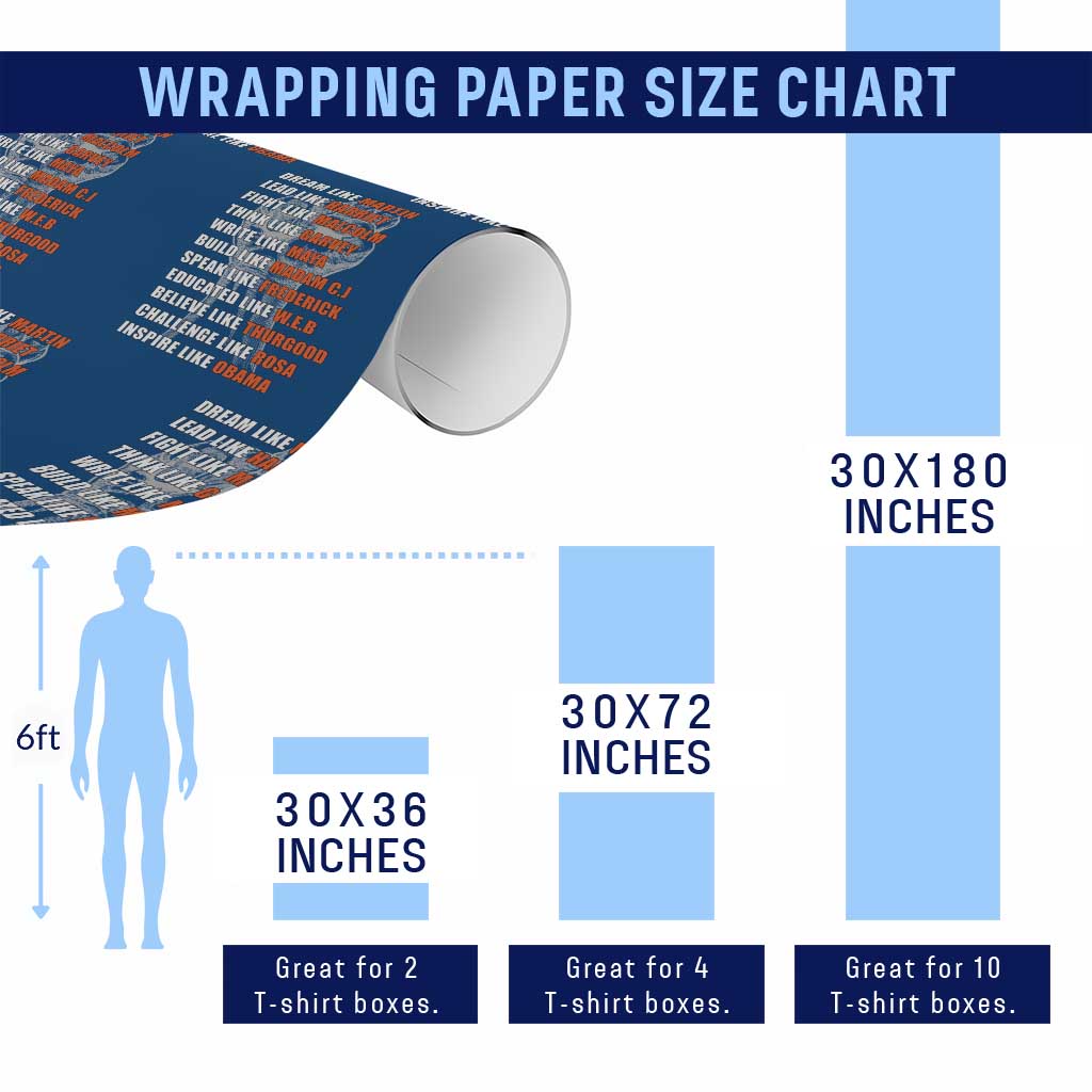 Civil Right Leaders Inspiration Wrapping Paper Roll Dream Like Martin Black History African American
