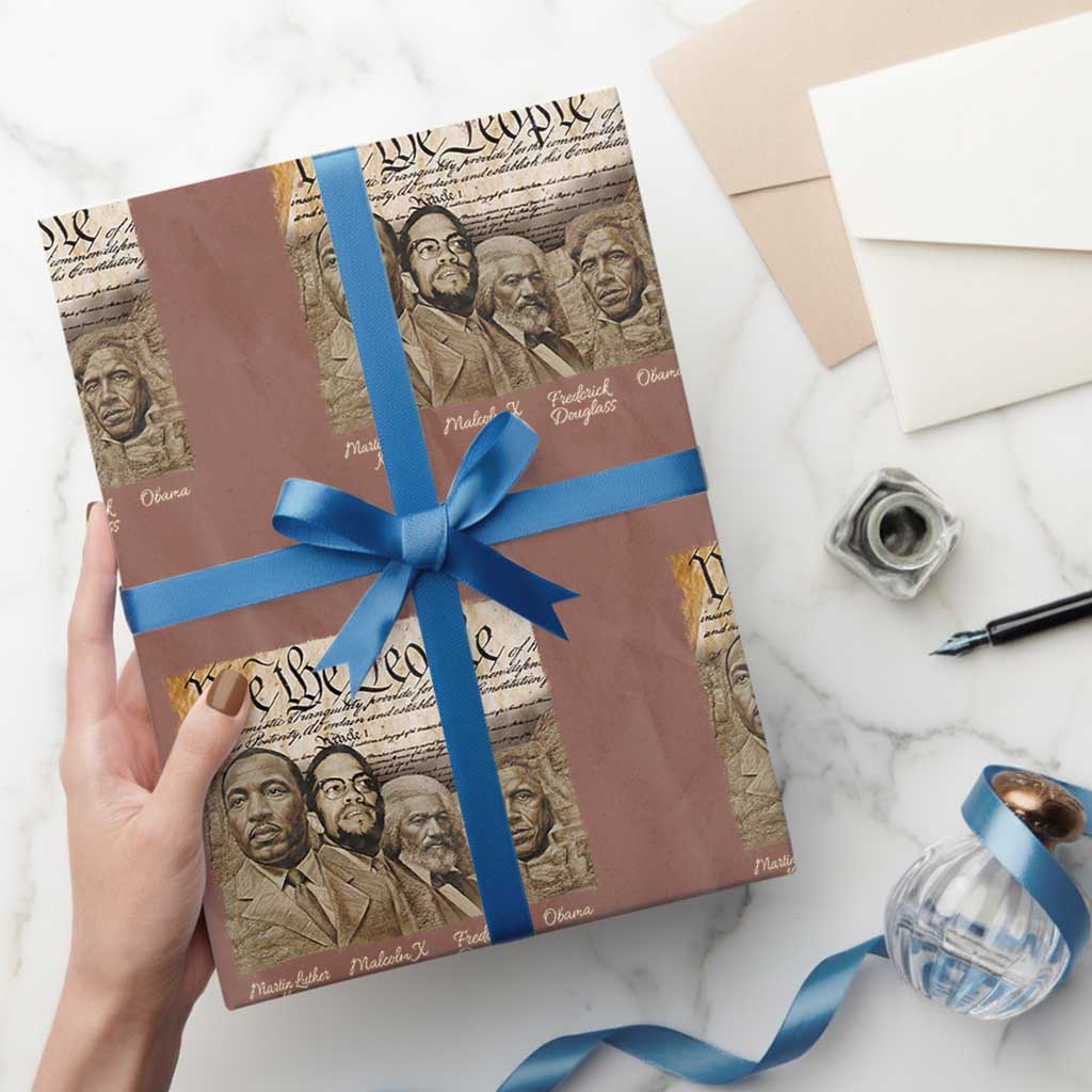 Civil Right Leaders Wrapping Paper Roll Martin Luther King Malcolm X Frederick Douglass Obama Black History Month