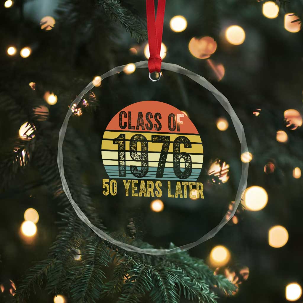 Class of 1976 50 Years Later Crystal Glass Ornament Retro Sunset Graduation Birthday 50th Milestone