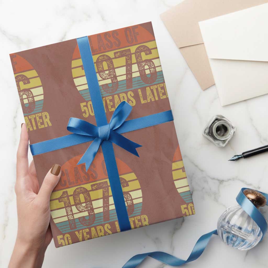 Class of 1976 50 Years Later Wrapping Paper Roll Retro Sunset Graduation Birthday 50th Milestone