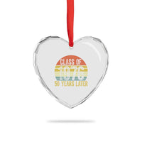 Class of 1976 50 Years Later Heart Crystal Glass Ornament Retro Sunset Graduation Birthday 50th Milestone