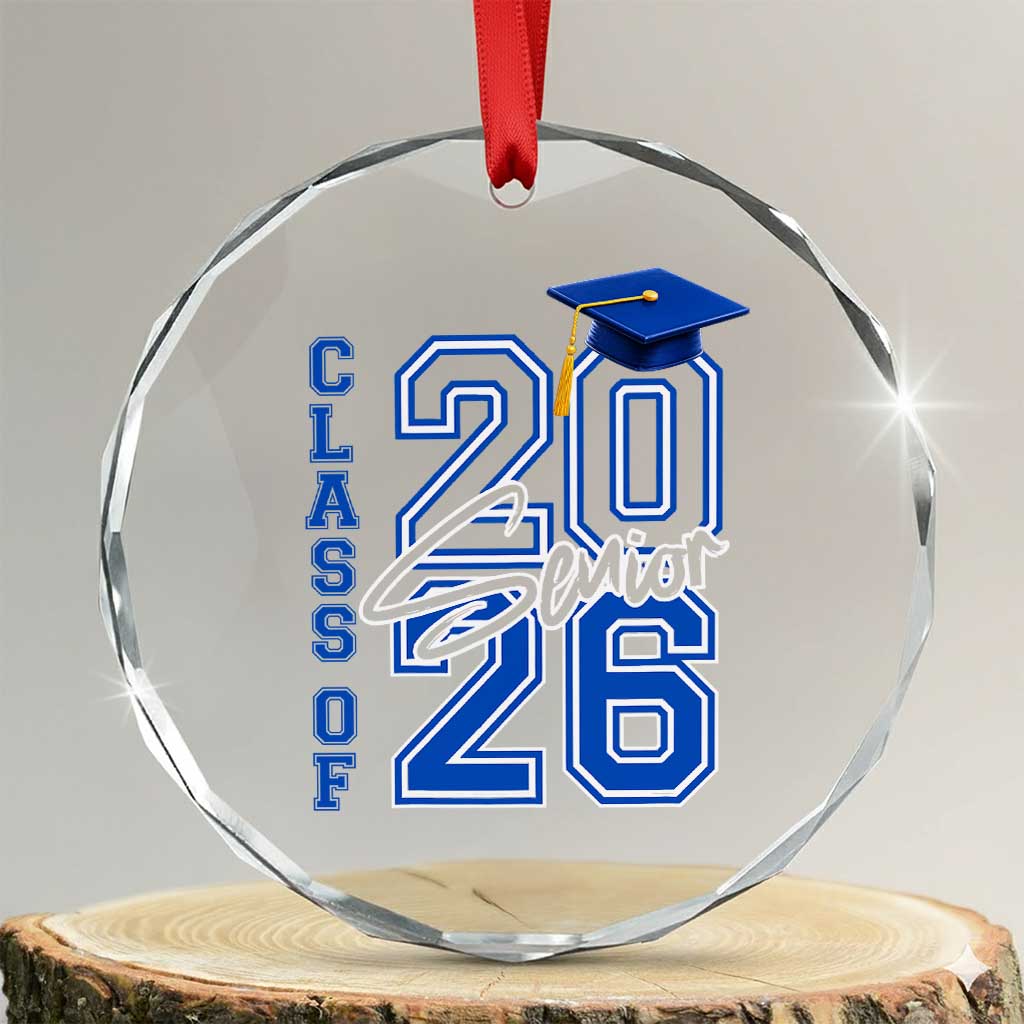 Class of 2026 Senior Crystal Glass Ornament School Graduation 26