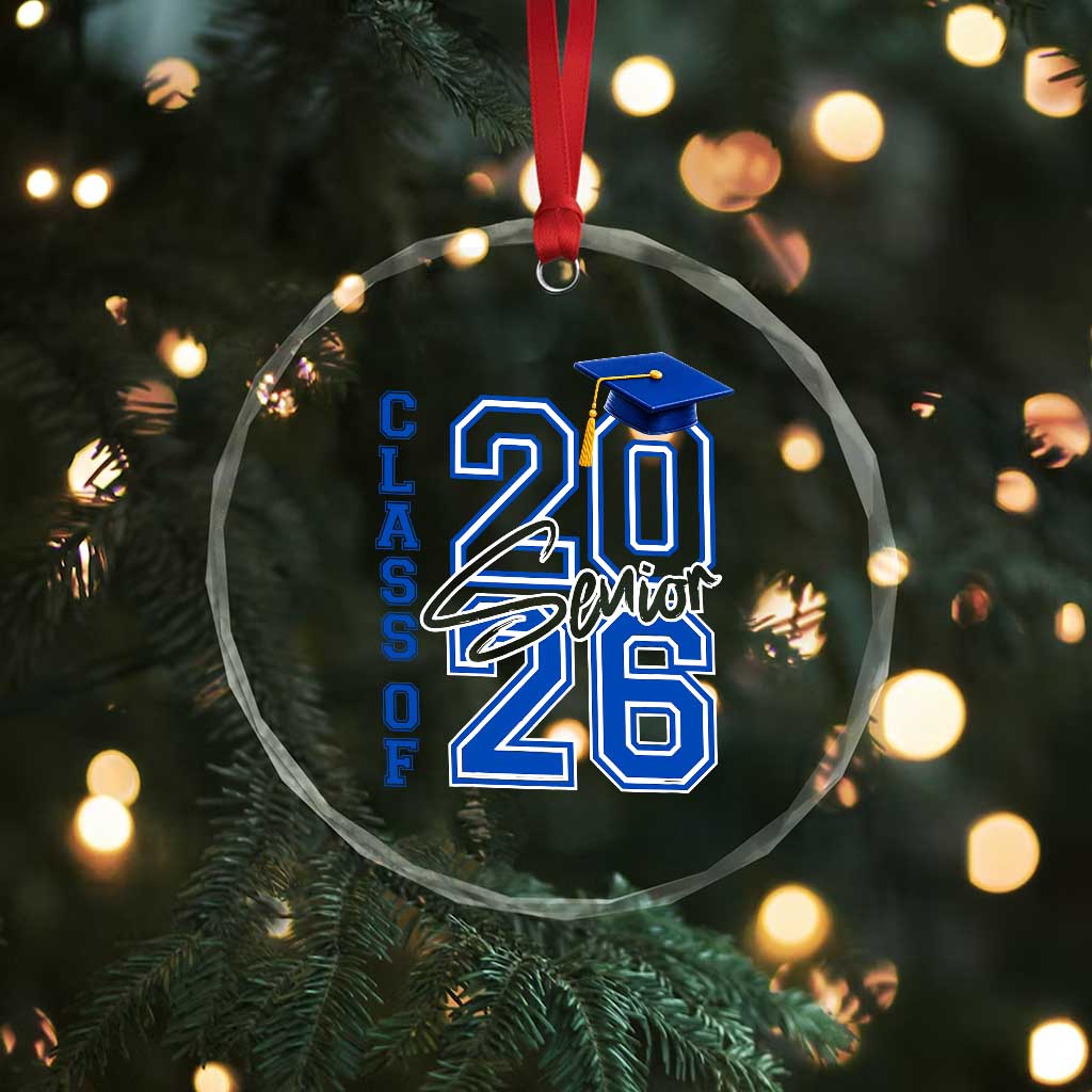 Class of 2026 Senior Crystal Glass Ornament School Graduation 26