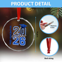 Class of 2026 Senior Crystal Glass Ornament School Graduation 26