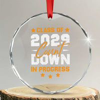 Class Of 2029 Count Down Graduating Crystal Glass Ornament
