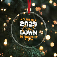 Class Of 2029 Count Down Graduating Crystal Glass Ornament