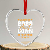 Class Of 2029 Count Down Graduating Heart Crystal Glass Ornament