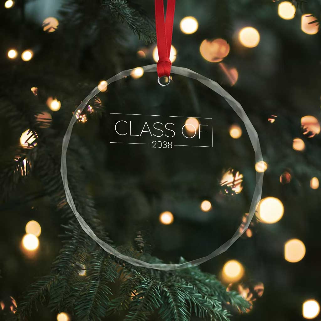 Class of 2037 Crystal Glass Ornament Grow With Me First Day of School Graduation Gift TS10