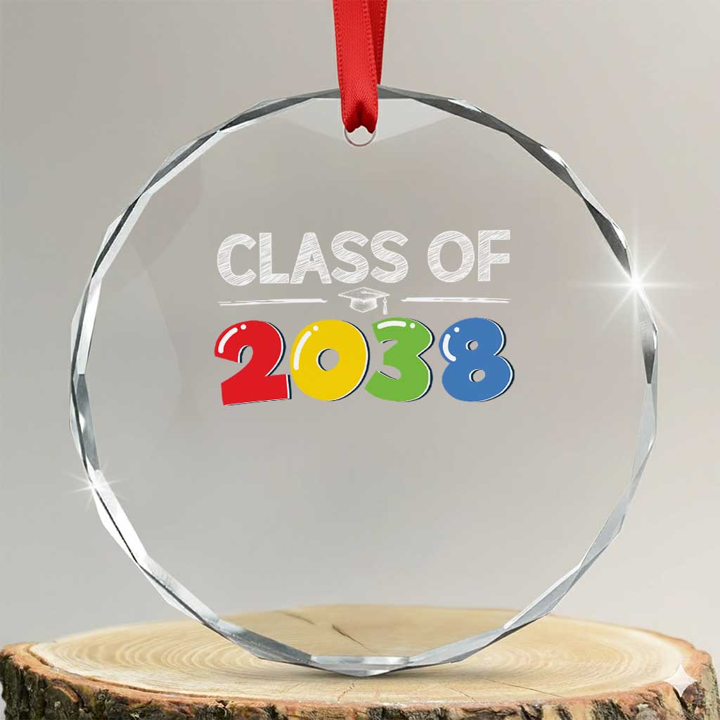 Class of 2038 Crystal Glass Ornament Grow With Me Kindergarten TS10