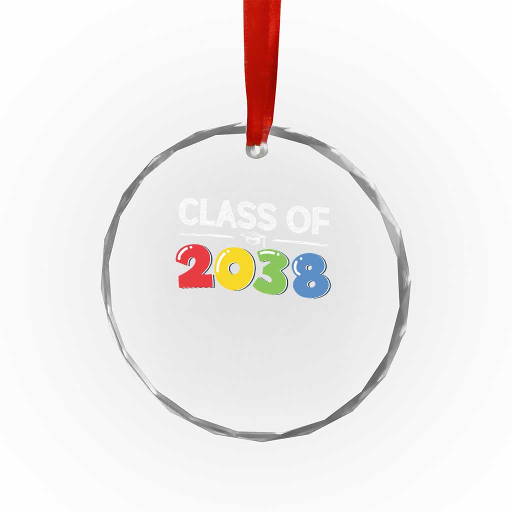 Class of 2038 Crystal Glass Ornament Grow With Me Kindergarten TS10