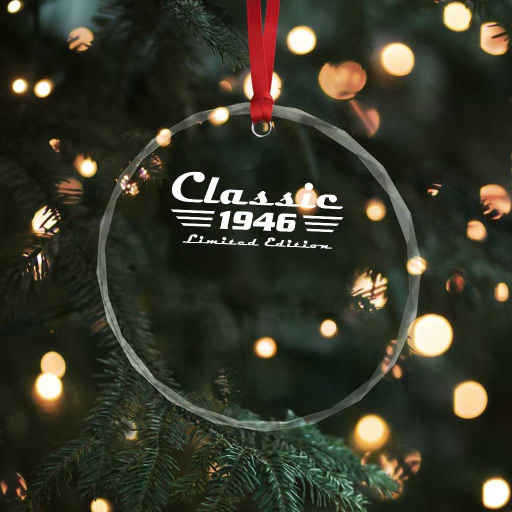 Classic 1946 Birthday Crystal Glass Ornament 80yr 80th Birthday