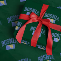 Classic Distressed Bosnia National Flag Varsity Style Wrapping Paper Roll Sports Fan Athletic Graphic