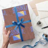Classic Distressed Bosnia National Flag Varsity Style Wrapping Paper Roll Sports Fan Athletic Graphic