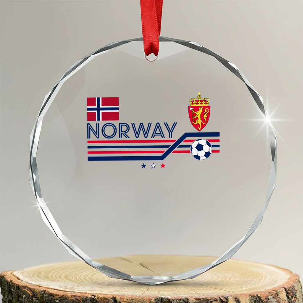 Classic Norway Football Emblem Graphic Crystal Glass Ornament Retro Norwegian Flag Coat of Arms Norge Soccer Fans
