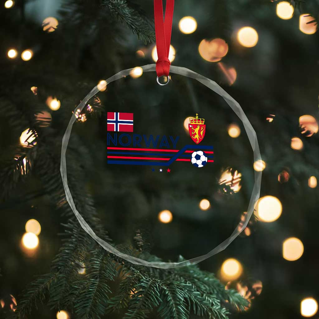 Classic Norway Football Emblem Graphic Crystal Glass Ornament Retro Norwegian Flag Coat of Arms Norge Soccer Fans