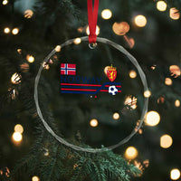 Classic Norway Football Emblem Graphic Crystal Glass Ornament Retro Norwegian Flag Coat of Arms Norge Soccer Fans