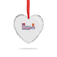 Classic Norway Football Emblem Graphic Heart Crystal Glass Ornament Retro Norwegian Flag Coat of Arms Norge Soccer Fans