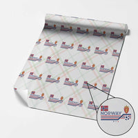 Classic Norway Football Emblem Graphic Wrapping Paper Roll Retro Norwegian Flag Coat of Arms Norge Soccer Fans