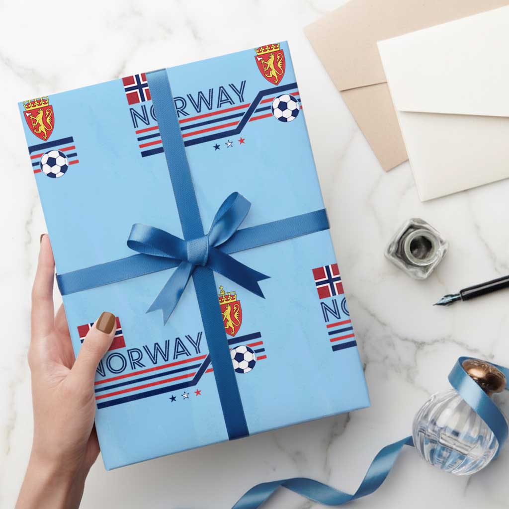 Classic Norway Football Emblem Graphic Wrapping Paper Roll Retro Norwegian Flag Coat of Arms Norge Soccer Fans