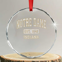 Classic Notre Dame Indiana Crystal Glass Ornament Est 1842 IN Retro Vintage Varsity - Wonder Print Shop
