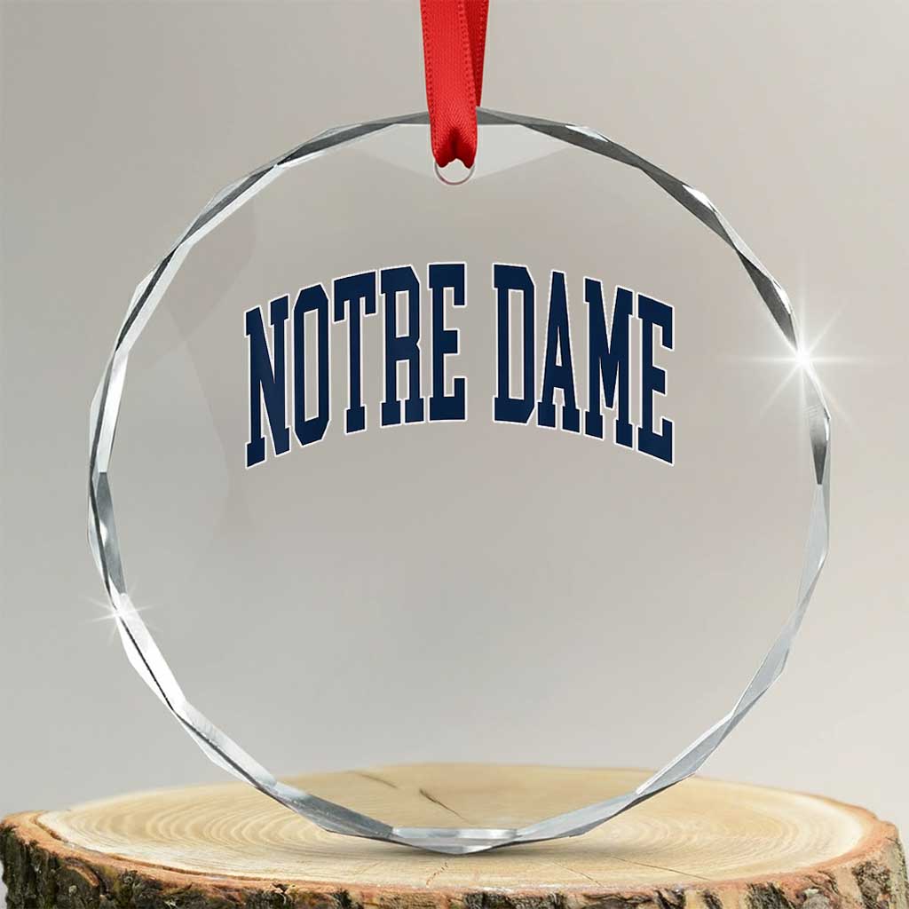 Classic Notre Dame Indiana Crystal Glass Ornament Vintage Retro Throwback Design - Wonder Print Shop