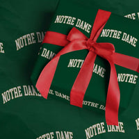 Classic Notre Dame Indiana Wrapping Paper Roll Retro Vintage Varsity Throwback Design