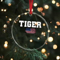Classic Tigers Crystal Glass Ornament Retro Varsity Vintage Sports Team Name USA Flag TS10