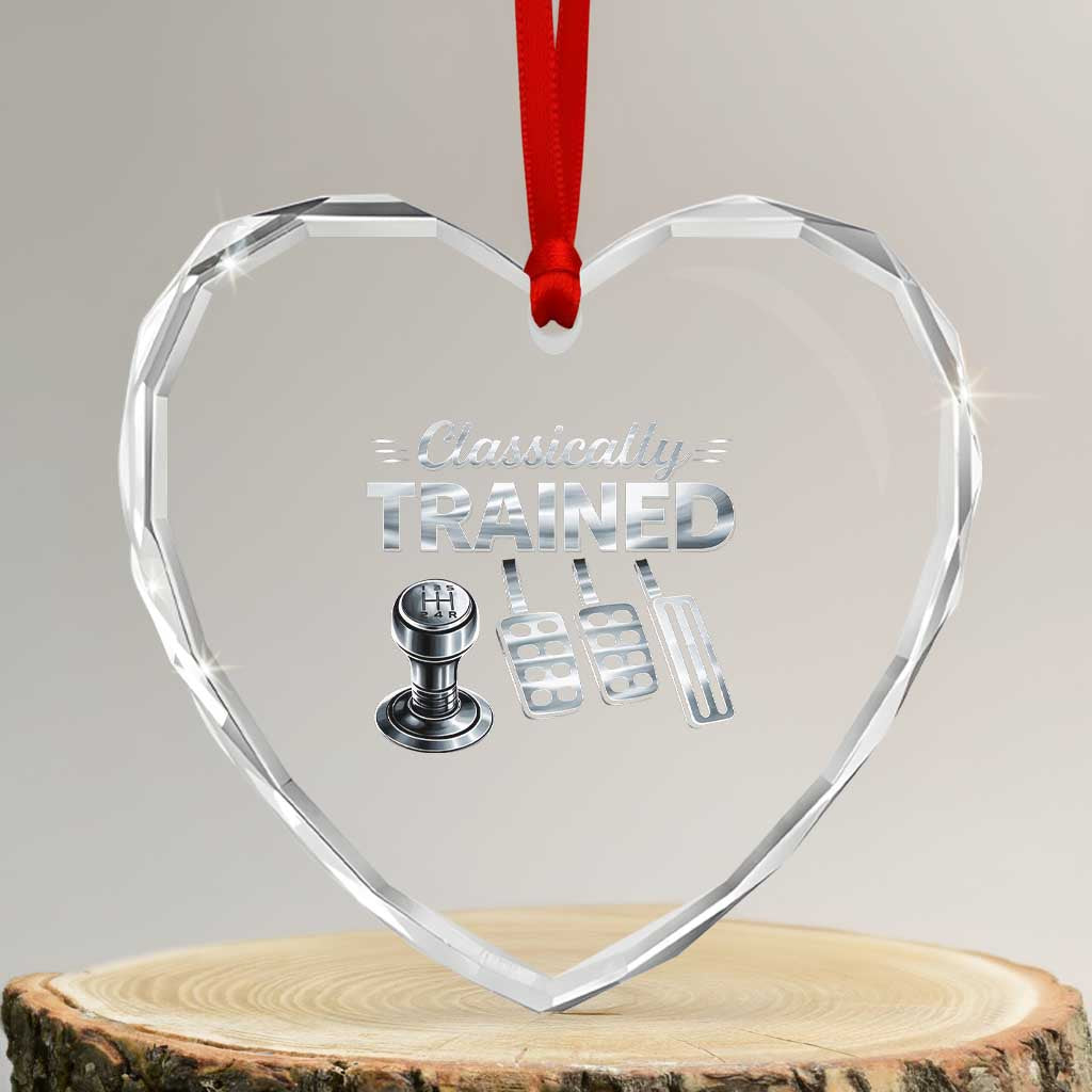 Classically Trained Heart Crystal Glass Ornament Dimmer Manual Transmission Car Humor Pedals Driving