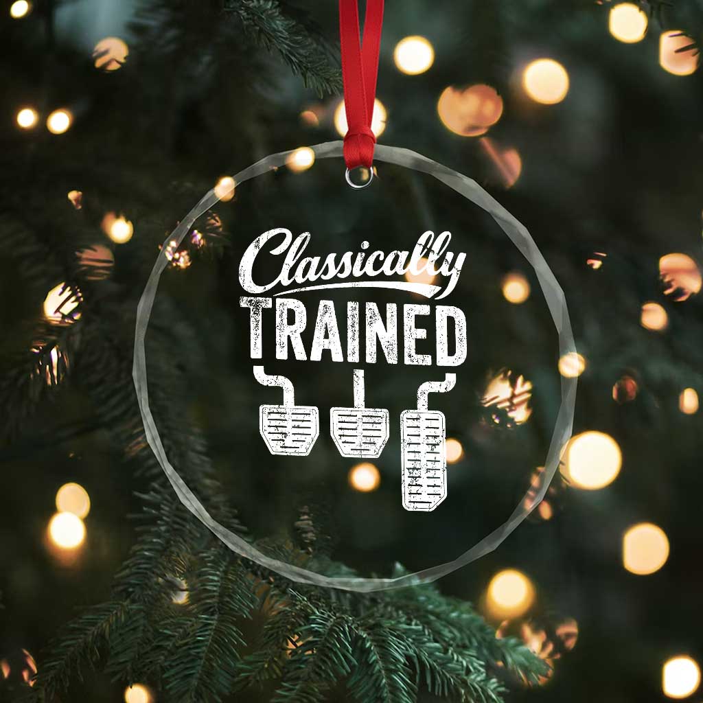 Classically Trained Manual Car Crystal Glass Ornament Pedals Driving Humor