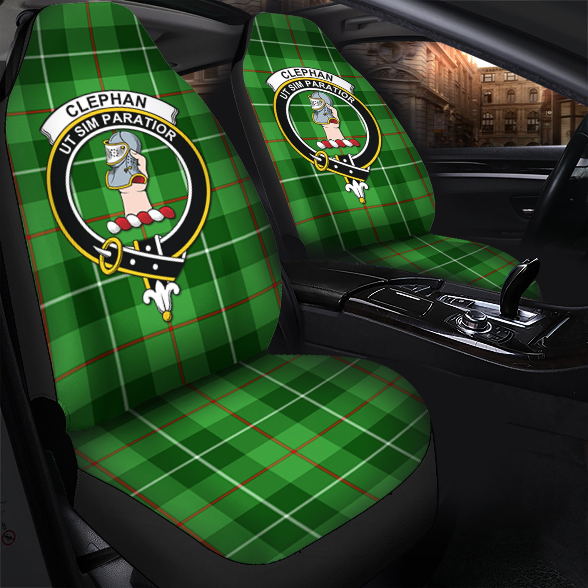 Clephan Clan Tartan Car Seat Cover, Family Crest Tartan Seat Cover TS23